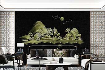 聊城森佰汇航空纤维墙咔（湖光山色）